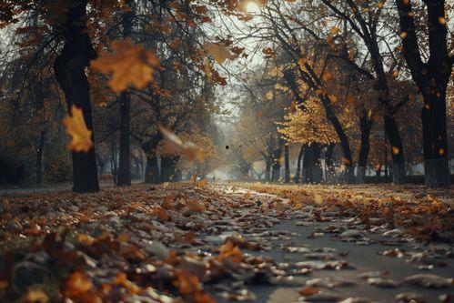 落叶满地图片,落叶铺就的金色地毯